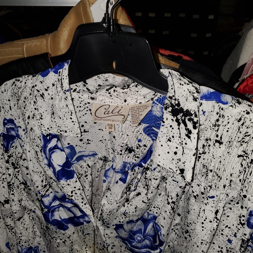 Blue and White Button Down Shirt